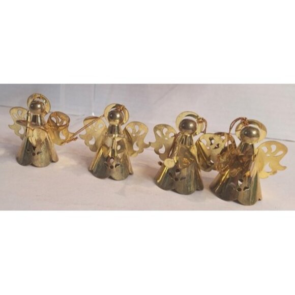 Elegance Gift Christmas collection brass angel band lot of 4 with box - Picture 1 of 7